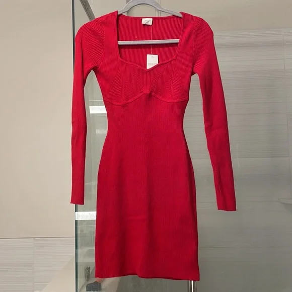 Abercrombie & Fitch | Dresses | Abercrombie Tight Knit Dress Red Size Xxs  Tall | Poshmark